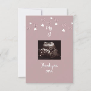 Dusty Rose Mon 1er Carte de remerciements Funny II