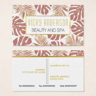 Dusty rose, or tropical feuille carte de visite