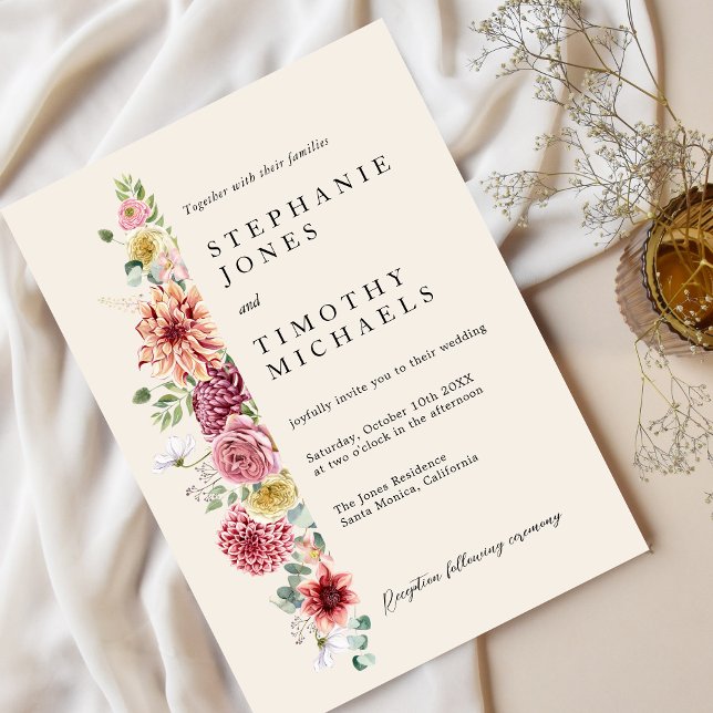 Dusty Rose personnalisé Faire-part de mariage Mauv (Créateur téléchargé)