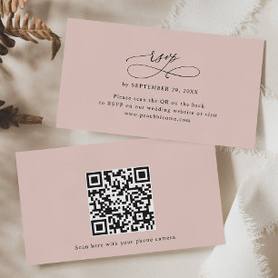 Dusty Rose QR Code Site Web Mariage Cartes RSVP