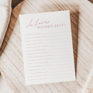 Dusty Rose Qui Connaît Maman Baby shower Carte De 