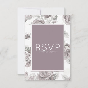 Dusty rose rose fiançailles carte RSVP
