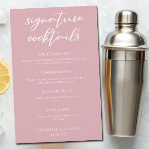 Dusty Rose rose Mariage Signature Cocktails Menu