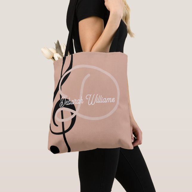 Dusty Rose sac fourre-tout avec son nom et clé tre (De près)