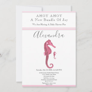Dusty Rose Seahorse Rose Girl Baby shower floral