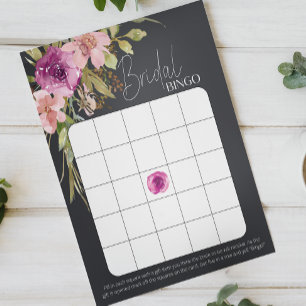 Dusty rose violet floral Bingo de la nuptiale de c