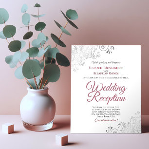 Dusty Rose & White BUDGET Invitation de réception