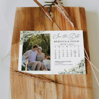 Dusty Sage Green Enregistrer la date avec Carte ph