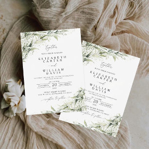 Dusty Sage Green Faire-part de mariage