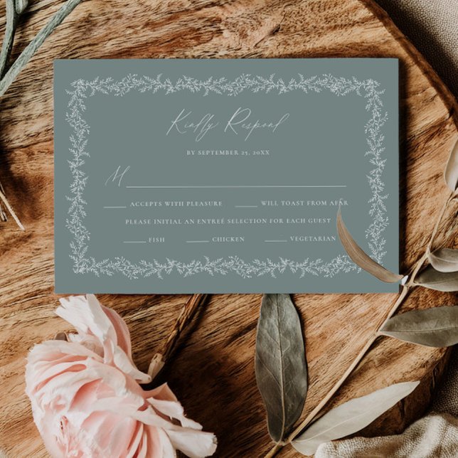 Dusty Sage Wedding Invitation RSVP Response Card (Créateur téléchargé)