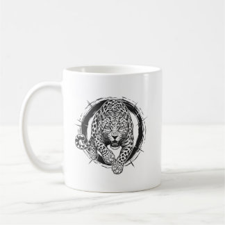 Dynamic Leopard / Jaguar Attack Coffee Mug - Bold