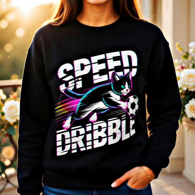 Dynamic Soccer Cat sweatshirt sport pour femmes  (Créateur téléchargé)