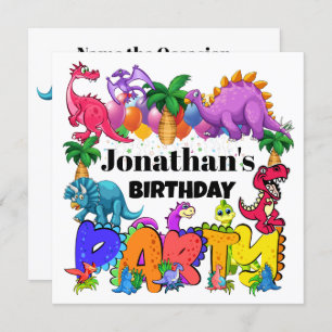 DYNAMITE-O-SAURUS DINOSAUR INVITATION