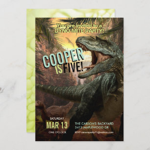 DynoMite T-Rex  Invitation de dinosaures Garçons A