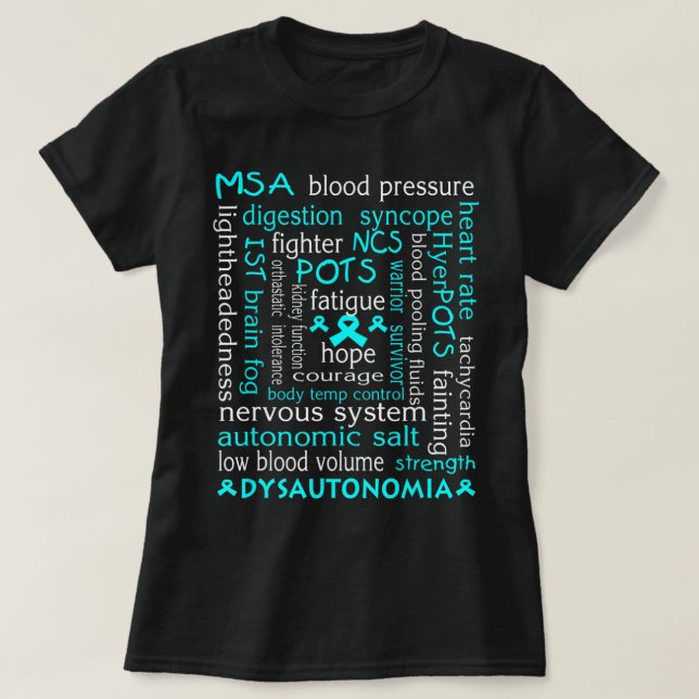 Dysautonomia Awareness T-shirt Teal Ribbon Gift18  (Design devant)