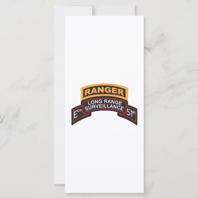 E Co 51st Infantry LRS Scroll, onglet Ranger (Devant)