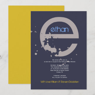 E Collection initiale Bat Bar Mitzvah Invitation