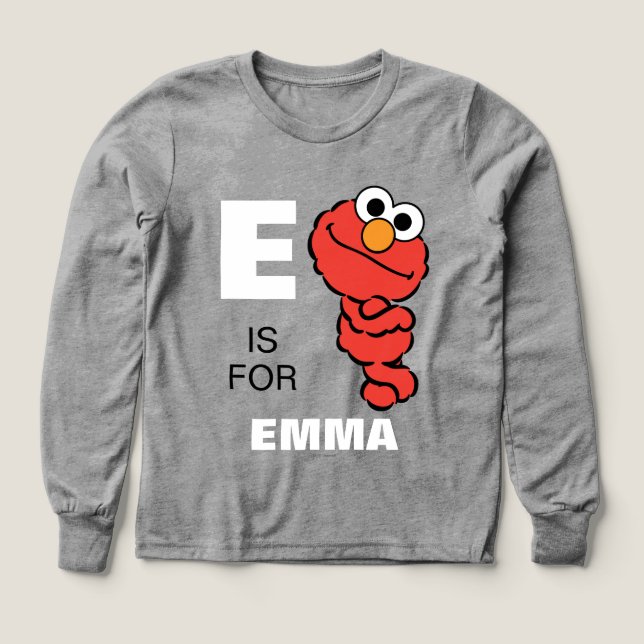 E est pour Elmo | Ajoutez votre nom (Motif recto)