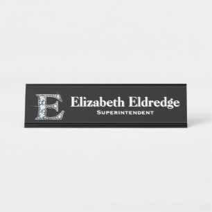E Faux Diamond Desk Plaque signalétique