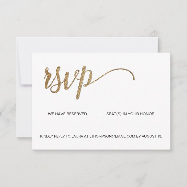 E-mail RSVP personnalisé QR Code sièges réservés O (Devant)