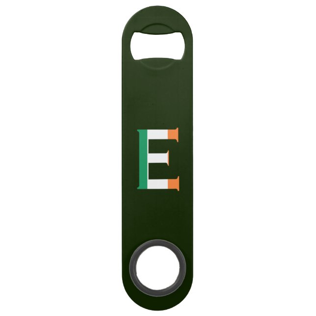 E Monogramme superposé sur le bocal drapeau irland (Devant)
