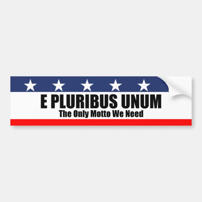 E Pluribus Unum bumper sticker (Devant)