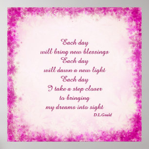 'Each day' poem art poster
