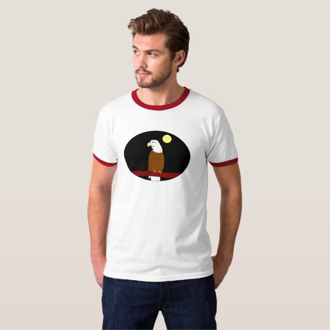 Eagle at Night Ringer T-Shirt (Devant entier)