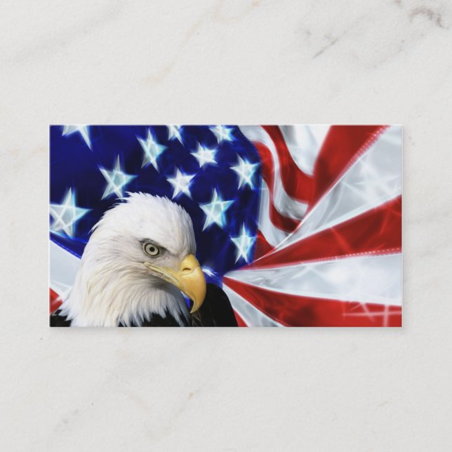 Eagle chauve américain et cartes de visite de (Devant)