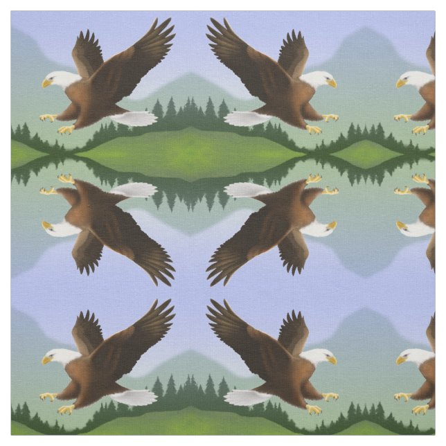 Eagle chauve d'Alaska dans le tissu de région (Échantillon)