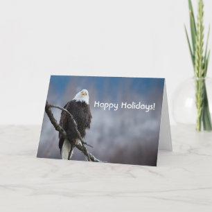 Eagle chauve dans une carte de vacances d'arbre