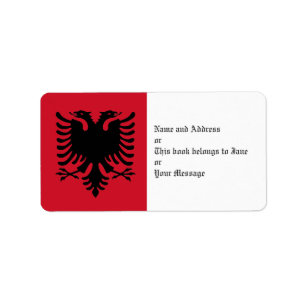 Eagle de drapeau de l'Albanie sur les étiquettes