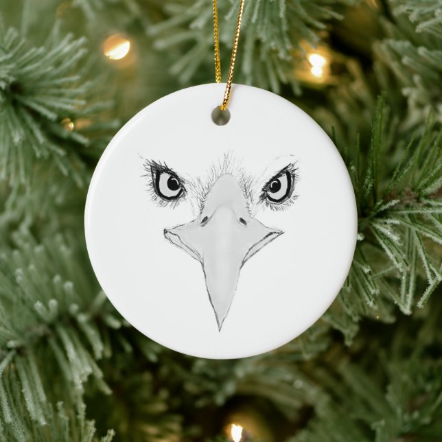EAGLE - LE VISAGE DE LA LIBERTÉ B+W Ornement en cé (Arbre)