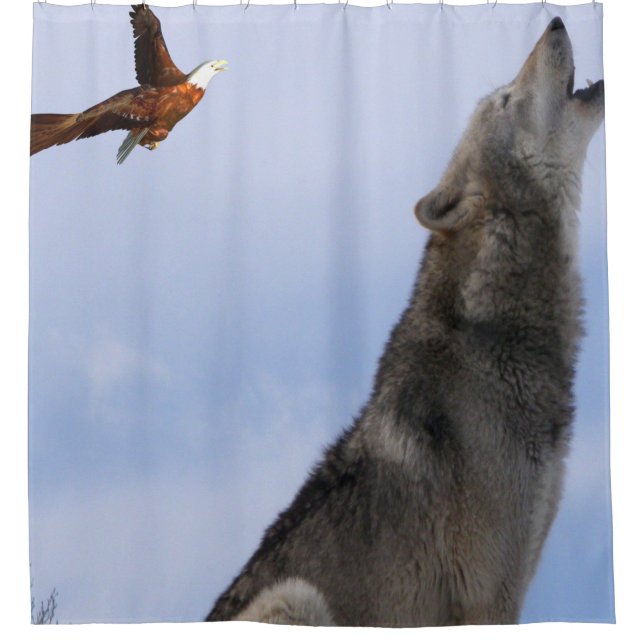 Eagle loup rideau de douche bleu clair (Devant)