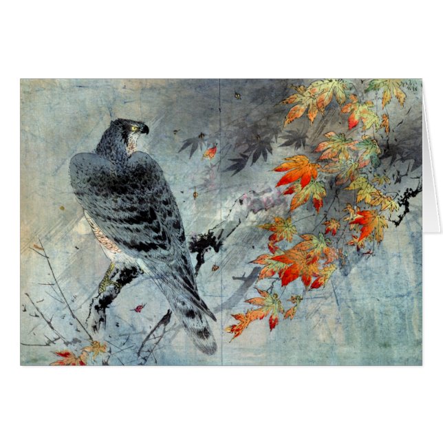 Eagle sur une branche d'érable, copie japonaise de (Devant horizontal)