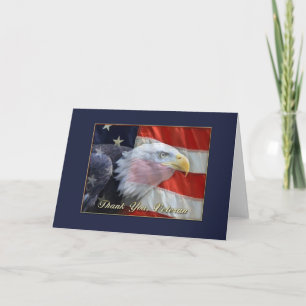 Eagle US Flag, Merci Vétérinaire Carte de voeux