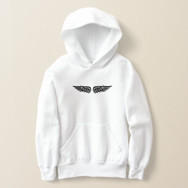 Eagle wing print black Kids' Hoodies (Poser)
