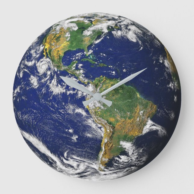 EARTH from SPACE Horloge Personnalisée - Large 10, (Recto)