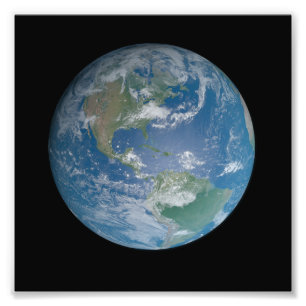 Earth globe with photo taken from space