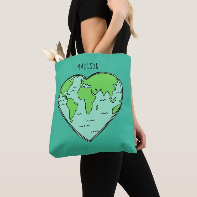 Earth Love nom personnalisé & sacs couleur (De près)