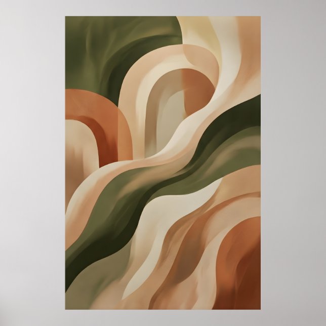 Earth Terracotta Abstract Wall Art Gallery Poster  (Devant)