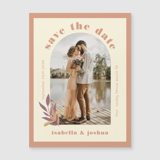 Earth Tones Arch Photo Moderne Enregistrer La Date (Devant)