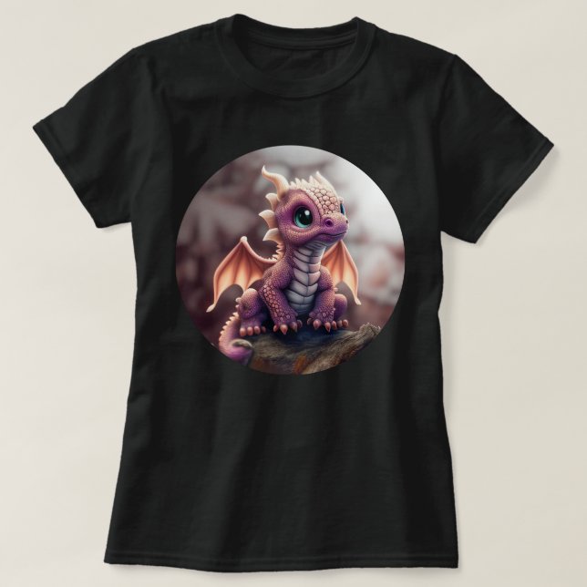 Earth Tones Happy Baby Dragon T-Shirt (Design devant)