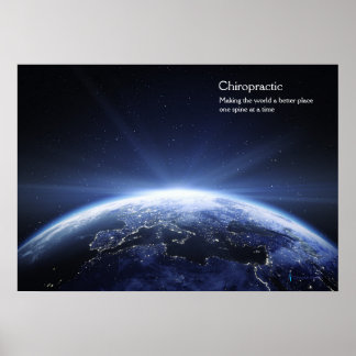 Earth with lights of Europe Chiropractic Poster