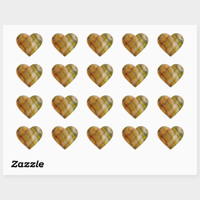 Earthtone Faux Snakeskin Heart Stickers (Feuille)