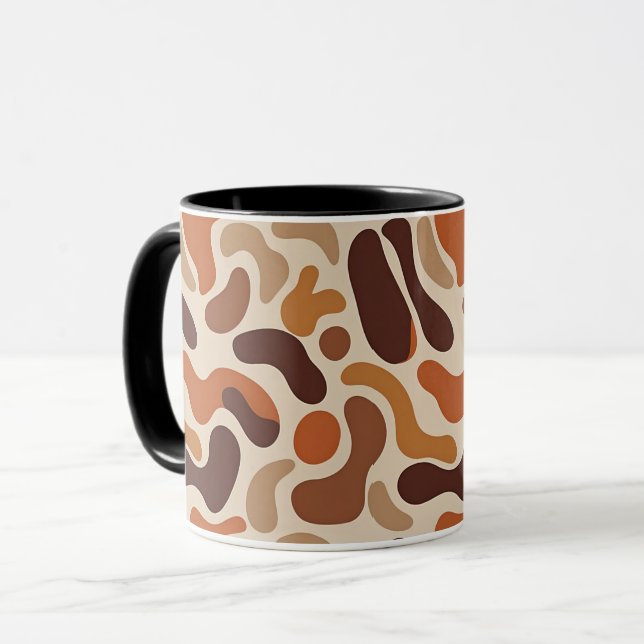 Earthy Abstract Coffee Mug – Organic Shapes  (Devant gauche)