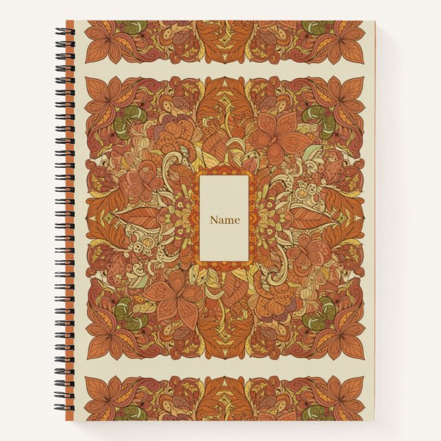 Earthy Boho Burnt Orange Mandalas Journal (Devant)