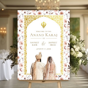 Earthy Floral Anand Karaj Affiche de bienvenue Mar