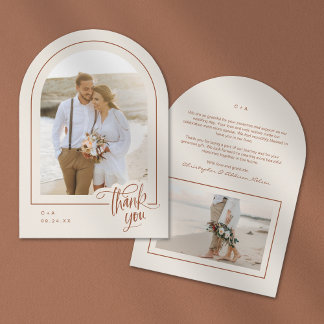 Earthy Neutral 2 Mariage photo Carte de remercieme