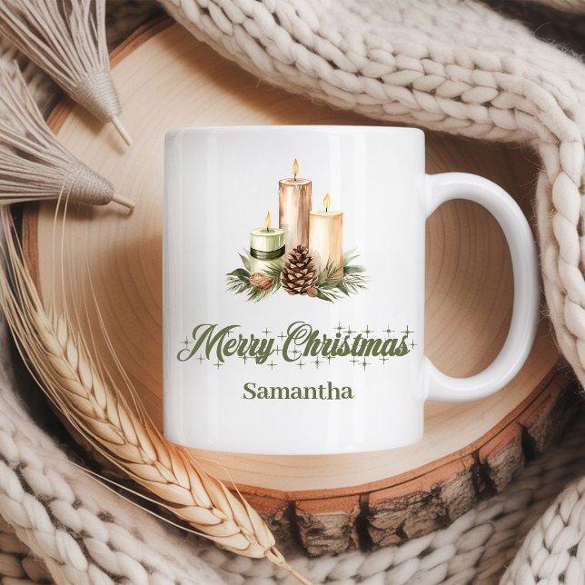 Earthy Neutral Christmas Mug Personalized Gift (Earthy Neutral Christmas Mug Personalized Gift)